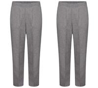 Pack of 2 Plain Formal Ladies Black Trousers for Work | Pull on Elasticated Waist Trousers for Women UK | Durable Multiple Sizes Trouser Ideal for Different Uses