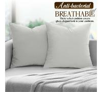 (Pack of 2, Plain Off White Cushions) Velvet Cushion Covers Soft Luxury Embossed Stripe Quilted Cushions Pack of 1,2 & 4