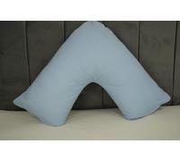 Pack of 2 Plain Poly-Cotton Back & Neck Support V Shaped Pillowcase Orthopaedic/Pregnancy/Nursing Pillow Case Pair- Available in 25 Colours 74 x 34cm (Sky Blue)