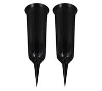 Pack of 2 Plastic Grave Flower Vases, Grave Vase with Ground Spike, Weather-Resistant Grave Decoration, Frost-Proof Vase for Grave, Weatherproof Cemetery Vase