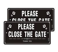Pack of 2 Please Close the Gate Sign Reflective Aluminum - 15x30cm, Outdoor Waterproof, UV Resistant, Durable