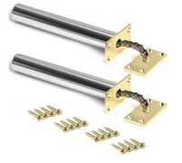 Pack of - 2 Polished Brass Concealed Door Closer for Internal Doors - Soft Close Auto Close, Hidden Chain Mechanism, Non-Handed, (Not for Fire Doors)