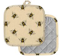 [Pack of 2] Pot Holders for Kitchen, Washable Heat Resistant Pot Holders, Hot Pads, Trivet for Cooking and Baking ( Honey Bee )