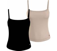 Pack of 2 Premium Essentials Vest Tops black + skintone
