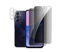 Pack of 2 Privacy Screen Protectors for Samsung Galaxy A15 5G with 2 Camera Tempered Glass Screen Protector, Anti-Spy Protective Glass, 9H Hardness, Anti-Scratch, Anti-Oil, Anti-Bubble, Easy