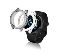 (Pack of 2) Protective Case for Garmin Vivoactive 6, yystao TPU Half Range Protective Case Compatible with Garmin vívoactive 42 mm, Shock-Absorbing, Lightweight, Black & Transparent