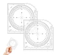 Pack of 2 Protractor, Military Plan Pointer, Template for Tactical Signs, Map Protractor, Full Circle Protractor, Military Protractor, Coordinate Scale, Topographic Maps, Marching Meter