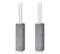 Pack of 2 Pumice Cleaning Stones: Toilet Limescale Remover with Handle, Effective for Hard Water Stains and Toilet Bowl Cleaning, Durable and Easy to Use