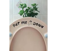 Pack of 2 Put Me Down Cute Mickey Hands Toilet Seat/Lid Sticker - Bathroom Décor - Bathroom Accessory (Black)