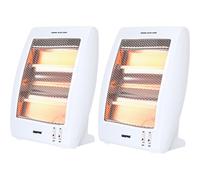 Pack of 2 Quartz Halogen Heaters - 800W, Portable, Safety Tip-Over