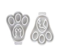Pack of 2 Rabbit and Paw Shape Silicone Moulds, Hollow Coasters, Cup Coaster Making, Creative Baking, Food Grade Baking Moulds