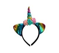 Pack of 2 Rainbow Unicorn Cat Headbands - Magical Dress-Up Accessories for Kids & Adults - Ideal for Parties, Birthdays, Festivals & Cosplay Costumes