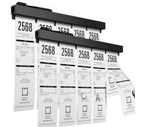 Pack of 2 Receipt Holders Ticket Holders for Restaurant, Refrigerator, No Drilling Order Holder for Walls, Home, Kitchen, Office, Cafés, Pubs, Bars (Black, 30 cm, 2 Pieces)