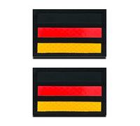 Pack of 2 Reflective Germany Flag Patch Infrared IR Reflective Military Germany Patches Back for Backpacks Clothing Bags Uniform Vest Jersey Travel CS