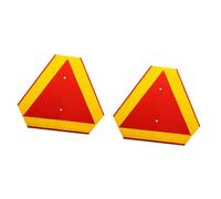 Pack of 2 Reflective Triangle Panels for Outdoor Use Warning Signs Emblems for Slow Driving Vehicles for the Safety of Vehicles with Low Speed on the Road