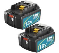 Pack of 2 Replacement Batteries for 18 V Battery 18 V 5.0 Ah Compatible with BL1850B BL1860B BL1830 BL1840 BL1840B BL1850 BL1860 194204-5 Tool Battery with LED Indicator Catastro