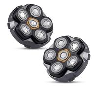 Pack of 2 Replacement Razor Head for Bald Razor Men, LOEVERY 6D Magnetic Shaving Head, Wet and Dry Shaving, Universal Quick Double Ring Head Shaver for Solimpia JoyKoi Singphere Doao Aexiri