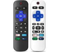 (Pack of 2) Replacement Remote Control Only for Roku TV, Compatible with All TCL/Hisense/Onn/Sharp/Philips / (Not for Roku Stick, Box or Speaker)(Obsidian Black&Glacier White)