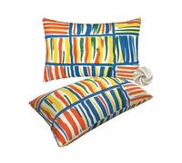 Pack of 2 Retro Cushion Covers 16x24 Inch/40x60 cm, Soft Stripes Cushions for Bed Livingroom Decor, Rectangle Pillow Covers Sofa Cushions Lumbar Cushion Cover for Car, Couch, Room Decor, Gifts -zt189