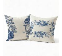 Pack of 2 Retro Flowers30 Cushion Covers 26x26in Square Super Soft Decorative Pillow Cases, Durable & Machine Washable with Invisible Zipper Cushion Covers for Living Room Sofa Home Decor P-J-1780