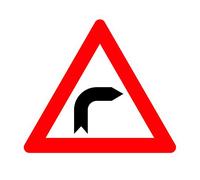 Pack of 2 Right Side Bend Deviation Road sign Stickers(150 x 150 mm) with Waterproof,Safe Drives through sudden Bends in hills & road #TR004 Stickers Limited