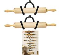pack of 2 - Rolling Pin Holder Rolling Pin Display Rack Rolling Pin Storage Rolling Pin Wall mount - Wall Hanging Multi Purpose Bottle Rack - No Rolling Pin