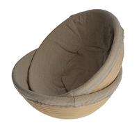 Pack of 2 Round 25 cm 10 inch Bread Proofing Basket Sourdough Proving Basket Bannetons Brotform Bowl with Linen Liner For 1000g Dough