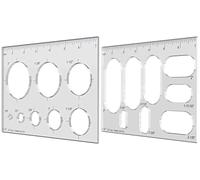 Pack of 2 Router Templates for Woodworking, Router Jigs Decorative Template, Router Grommet Circle Inlay Templates