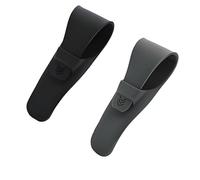 Pack of 2 Safety Razor Case, Estrid, Razor Travel Case, Portable Silicone Razor Bag, Razor Storage Case, Manual Razor Bag, 15 x 5 cm, Black and Dark Grey (Grey 1)