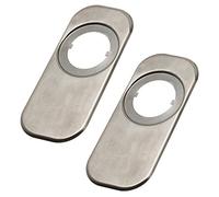 Pack of 2 Safety Shields for Locks 165 x 74 mm | to Prevent Scratching Doors with Keys | Rectangular Shape | Matte Chrome Brass