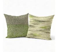 Pack of 2 Sage Green Simple Cushion Covers 14x14in Square Super Soft Decorative Pillow Cases, Durable & Machine Washable with Invisible Zipper Cushion Covers for Living Room Sofa Home Decor P-J-1816