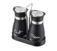 Pack of 2 Salt and Pepper Pots Salt and Pepper Shaker Salt and Pepper Set Salt Shaker Salt Pot Kitchen Accessories (Black)