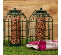 Pack Of 2 Samuel Alexander Metal Hanging Bird Nut Feeder With Squirrel Guard & Pack Of Nut Feed