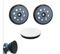 Pack of 2 Sanding Discs 125 mm Backing Pad for Makita, Sanding Plate 125 mm with , Accessories for Makita BO5041, BO5031, BO5021, M9204, Random Orbital Sander (8-Hole, 3-Eye)