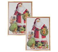 Pack of 2 Santa Claus Advent Calendar Greetings Cards | Christmas Advent Greetings Cards with Envelopes | Door Advent Calendars - 13x18cm