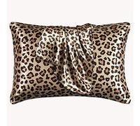Pack Of 2 Satin Pillowcases for Hair And Skin,Super Soft Silk Leopard Print Pillow Cases Standard/Queen/King Size Pillow Covers With Envelop Closure,Leopard,Standard