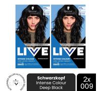 (Pack of 2) Schwarzkopf LIVE Hair Dye Permanent 099 Deep Black Colour Semi-Permanent Gloss
