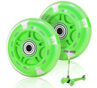Pack of 2 Scooter Replacement Wheels, 80 mm LED Light Wheels, Luminous Stunt Scooter Wheels, Mini Maxi Micro Scooter Skate Wheels, Flashing Roller Lights with ABEC-7 Bearings for Children and