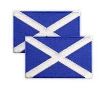 Pack of 2 Scotland Patch, 5 × 8 cm Embroidered Applique Scottish Patches with Hook Back Tag for Cloth Bag Trousers Backpack Cap Baseball Cap Patch Scotland