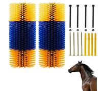Pack of 2 Scratch Brushes for Farm Animals, Full Massage Brush for Relieving Back Scratching Irritation and Cleaning, Skin-friendly Care and Scratch Brushes for Horses, Pigs, Goats and Cattle