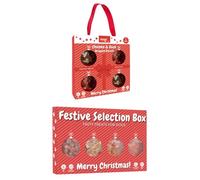 Pack of 2 - Selection Box & Chicken Duck Wrapped Biscuits Festive Dog Treats - Bags of Crunchy Snacks in Seasonal Gift Packaging - Meaty Reward Training & Stocking Fillers for Dogs at Christmas