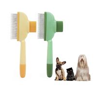 Pack of 2 Self-Cleaning Cat Comb - Remove Floating Hair and Opening Knots Cat Brush, Pet Fur Flash Brush, Deep Cleaning Flea Comb for Cats, Beauty Care Hair Dog Comb