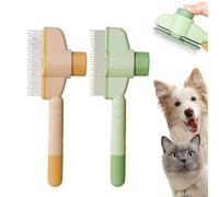 Pack of 2 Self-Cleaning Flea Comb, Cat Brush, Fur Flash Brush, Flea Comb for Cats, Self-Cleaning Pet Brush for Long Hair and Short Hair Cats, Pet Comb for Dogs and Cats
