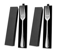 Pack of 2 Set Engraved Fork,Personalized Stainless Steel“I Forking Love Him/Her” Funny Unique Christmas Valentine's Day Anniversary Wedding Gifts for Her and Him.（with 2pcs Gift Box）