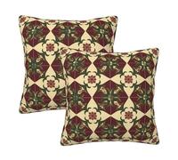 Pack of 2 Short Plush Throw Pillow Covers 18 X 18 Inch, Classic Christmas Texture Pillow Covers Elegant Pillow Cases, Couch Pillow Covers Accent Cushion Covers for Chair Sofa Bedroom Home Decor