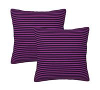 Pack of 2 Short Plush Throw Pillow Covers 18 X 18 Inch, Classic Trendy Purple Stripes Couch Throw Pillow Covers Luxurious Pillowcase, Couch Pillowcases Square Cushion Covers for Couch Sofa Bedroom