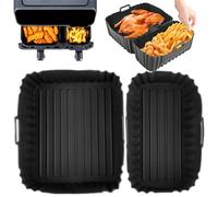 Pack of 2 Silicone Mould Hot Air Fryer for Tefal EY901840 5.2 L/3.1 L, Dual Fryer Airfryer Silicone Mould, Reusable Hot Air Fryer Baking Mould for Tefal/Lakeland/Tower T17099/Salter EK5729