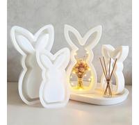 Pack of 2 Silicone Moulds Easter Casting Moulds Silicone Easter Spring for DIY Easter Decoration Craft Easter Bunny Decoration