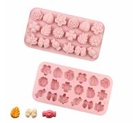 Pack of 2 Silicone Moulds Soap Mould 3D Flower Casting Moulds Candles with Rose Leaves Bows for Kitchen Baking Decoration Handmade Soaps Fondant