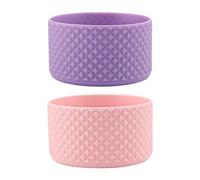 Pack of 2 Silicone Protective Case for Stanley Cup Accessories for Stanley Cup Silicone Protective Sleeve for Stanley Cup Accessories for 12-24 oz Cups Purple and Pink